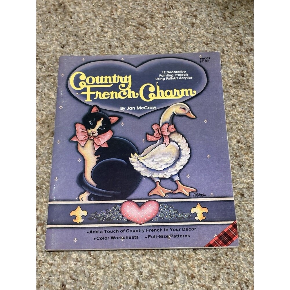 Vintage 1986 Country French Charm Jan McCraw Folk Art Painting Pattern Book